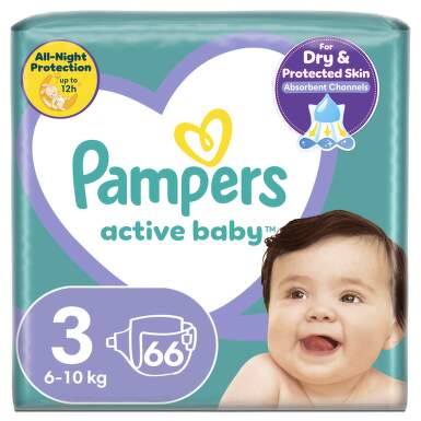 PAMPERS Active Baby VPP 3 Midi 66ks