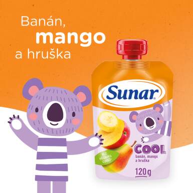 Sunar Cool ovocná kapsička hruška, banán, mango 12m+, 120 g