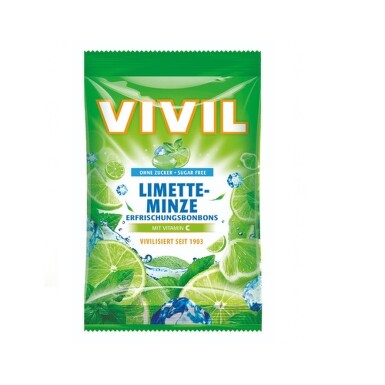 Vivil Limetka-peprmint+vitamín C bez cukru 120g