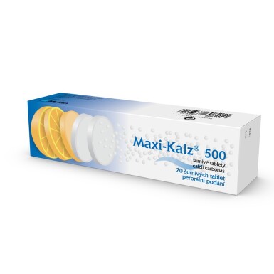 MAXI-KALZ 500 500MG šumivá tableta 20