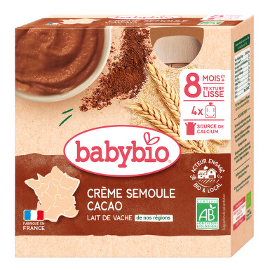 BABYBIO 4x kapsička krém kakao krupička 85g
