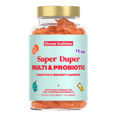 Bloom Robbins Super Duper MULTI & PROBIOTIC probiotika s viatmíny pro zlepšení trávení gumídci 60ks