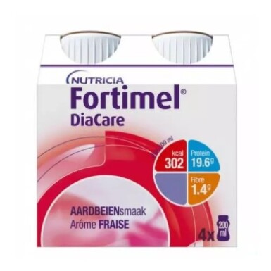 FORTIMEL DIACARE S PŘÍCHUTÍ JAHODOVOU perorální roztok 4X200ML