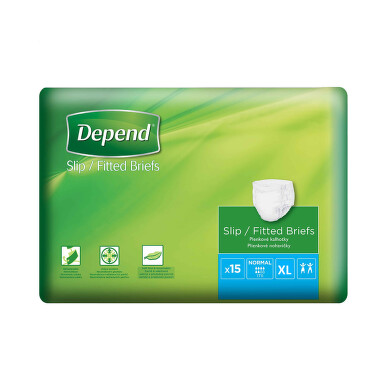 KALHOTKY ABSORPČNÍ PLENKOVÉ PRODYŠNÉ DEPEND NORMAL EXTRA LARGE BOKY 150-170 CM,3550ML,(1733210),15KS