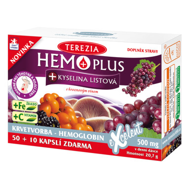 HEMOPLUS+Kys.listová cps.50+10 vhodné pro těhotné