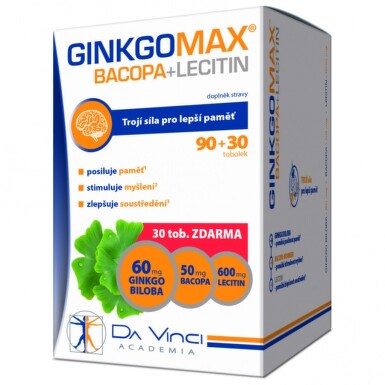 GinkgoMAX+Bacopa+Lecitin DaVinciAcademia tob.90+30