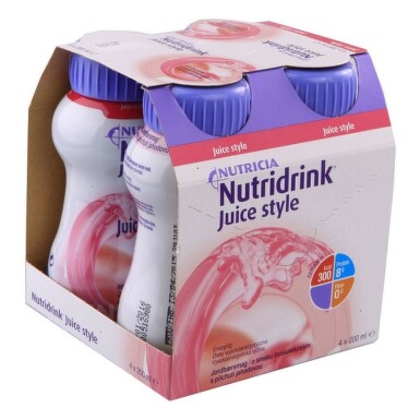 NUTRIDRINK JUICE STYLE S PŘÍCHUTÍ JAHODOVOU perorální SOL 4X200ML