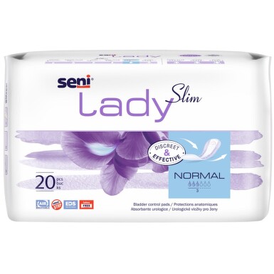 SENI LADY SLIM NORMAL inkontinenční vložky pro ženy, 20 ks, 10,5 x 24,5 cm