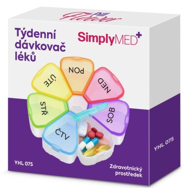 SimplyMed Dávkovač léků týdenní YH7075 -Flower