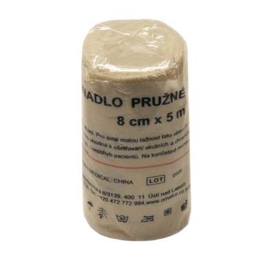 Obinadlo elastické CZIDEÁL 8cmx5m, 1ks +2ks sponek