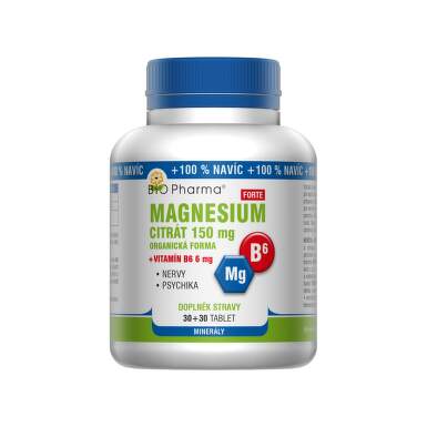 Magnesium citrát Forte 150mg+vit.B6 6mg tbl.30+30