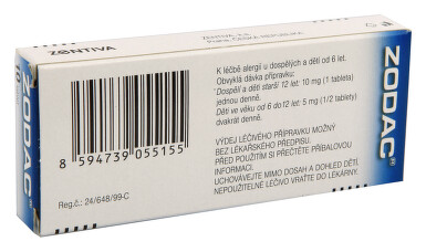 ZODAC perorální potahované tablety 10X10MG