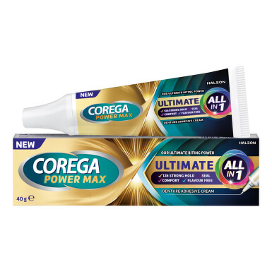 Corega Power Max Ultimate All in 1 fixační krém na zubní protézu 40g