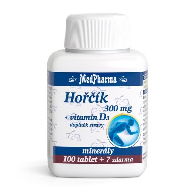 MedPharma Hořčík 300mg + vitamín D3 107 tablet