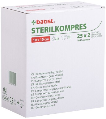 STERILKOMPRES gáza 8vr.17n.10x10cm 25x2ks