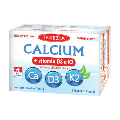 TEREZIA Calcium+vitamin D3 a K2 cps.30