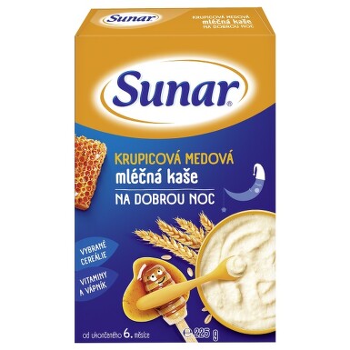 Sunarka krupicová kaš. med na dobr.noc mléčná 225g