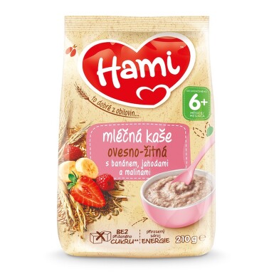 Hami ml.kaše ovesno-žitná banán jahody maliny 210g