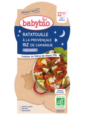 BABYBIO Příkrm Ratatouille po provensálsku s rýží 2x200g