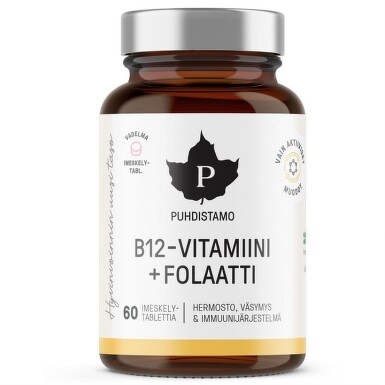 Puhdistamo Vitamin B12 Folate (malina) pastilky 60