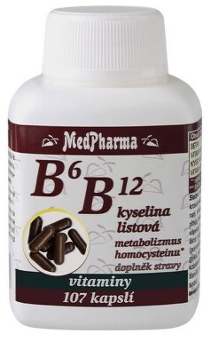 MedPharma B6 B12+kyselina listová cps.107