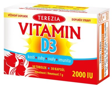 TEREZIA Vitamín D3 2000 IU 30 tobolek