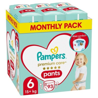 Pampers Premium Care Pants 6 Plenkové kalhotky 13-19kg 93ks