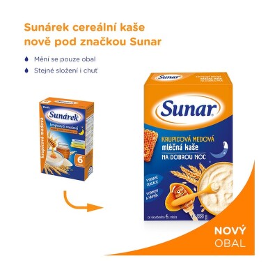 Sunarka krupicová kaš. med na dobr.noc mléčná 225g