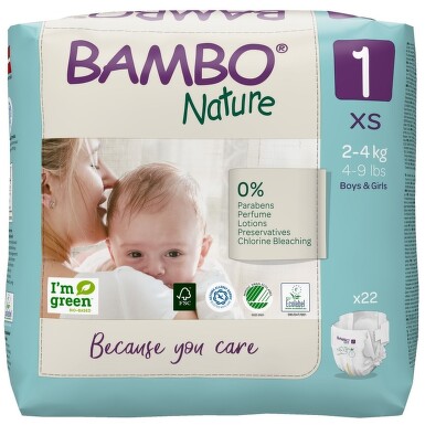 Bambo Nature 1 dětské plenkové kalhotky 2-4kg 22ks