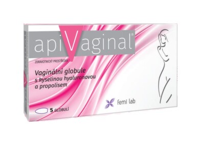 Apivaginal Vaginální globule s kyselinou hyaluronovou a propolisem 5ks