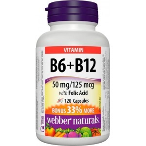 Webber Naturals B6+B12 with Folic Acid cps.120