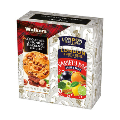 Friut Spice ovocné čaje a sušenky Walkers vánoční dárkové balení