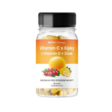 MOVit Vitamin C s šípky+Vitamin D+Zinek tbl.30