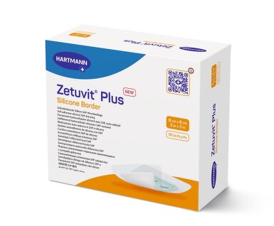 ZETUVIT PLUS SILICONE BORDER 8X8 CM,10 KS