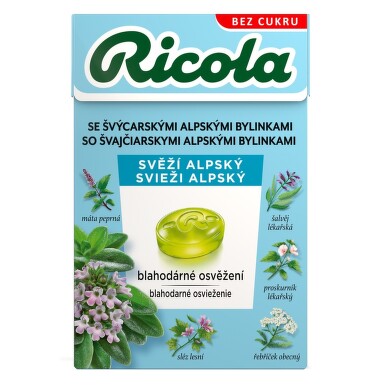 RICOLA Svěží alpský bez cukru 40g