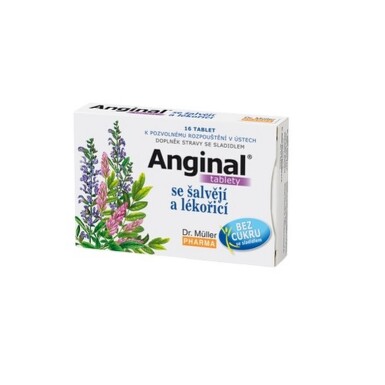 Anginal tablety se šalvějí+lékořicí tbl.16