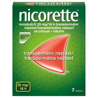 NICORETTE INVISIPATCH 25 MG/16 H kožní podání transdermální náplasti 7X25MG