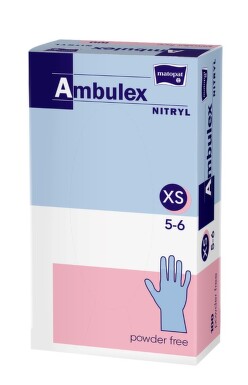 Ambulex Nitryl rukavice nitri.nepudrované XS 100ks