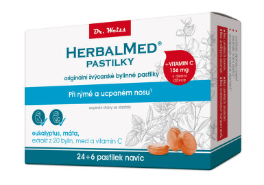 HerbalMed past. Dr.Weiss Eukalypt+máta+vit.C 24+6