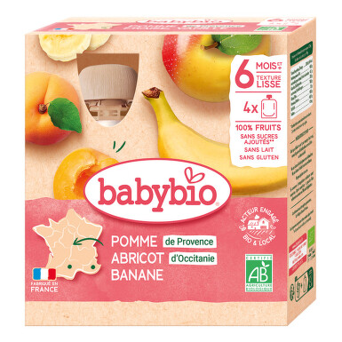 BABYBIO 4x kapsička jablko meruňka banán 90 g