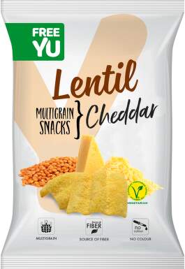 Free Yu Lentil multigrain snack Cheddar 70g