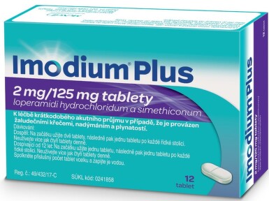 IMODIUM PLUS 2MG/125MG neobalené tablety 12 I