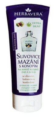 Slivovicové mazání s konopím pro masáž 200ml