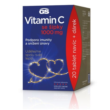 GS Vitamin C1000+šípky tbl.100+20 dárek 2022 ČR/SK