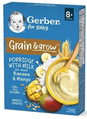 Gerber Mléč.kaše pšen.-oves.mango a banán 200g 8M