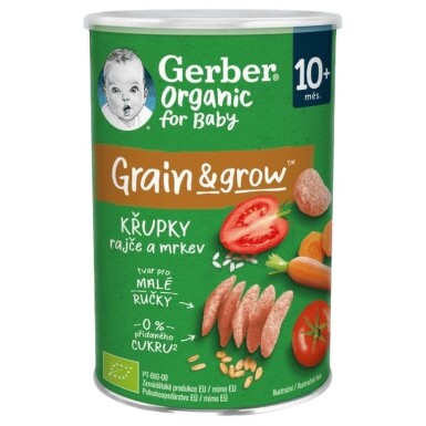 Gerber Křupky rajče a mrkev BIO 35g 10M+