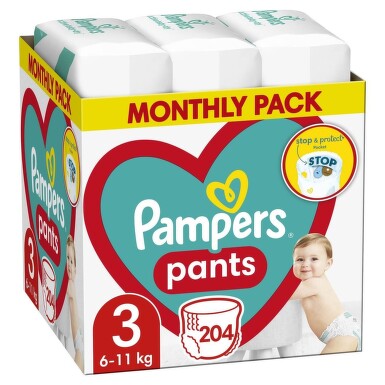 Pampers Pant 360° 3 plenkové kalhotky 6-11kg 240ks