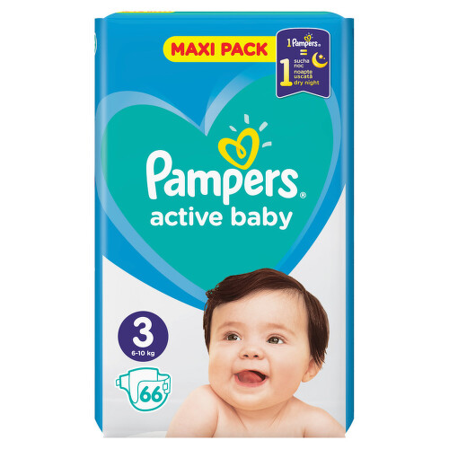 Pampers Active Baby plenky 3 (6 - 10 kg) 66 ks