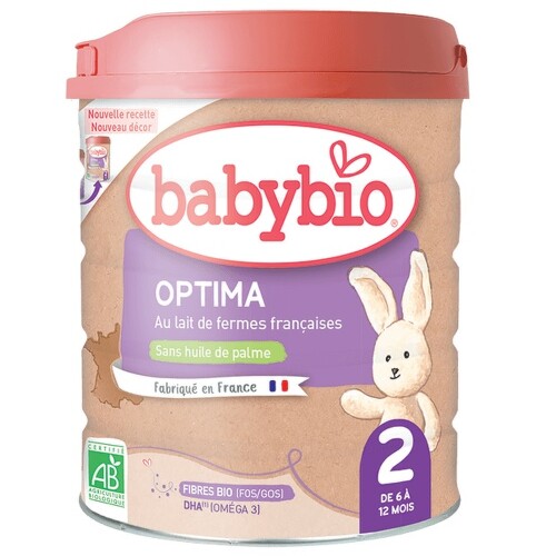 BABYBIO Optima 2 pokračovací kojenecké bio mléko s probiotiky a prebiotiky 800 g