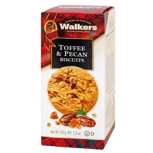 Walkers Sušenky s karamelem a pekan ořechy 150g